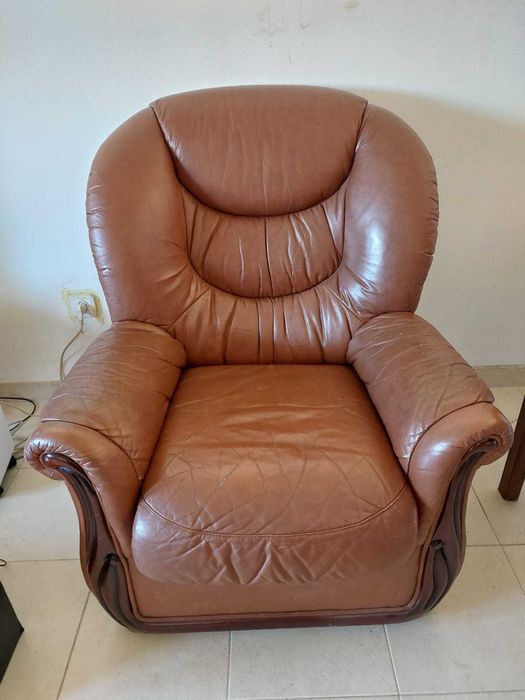 Conjunto de sofá cama e cadeirão