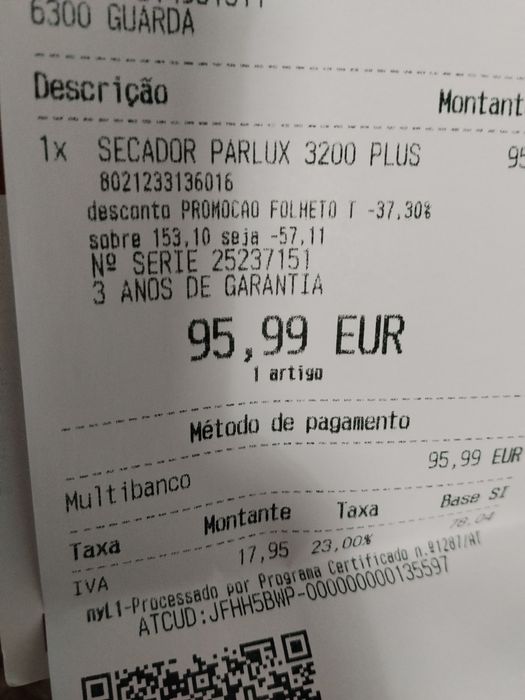 Secador novo Parlux com garantia