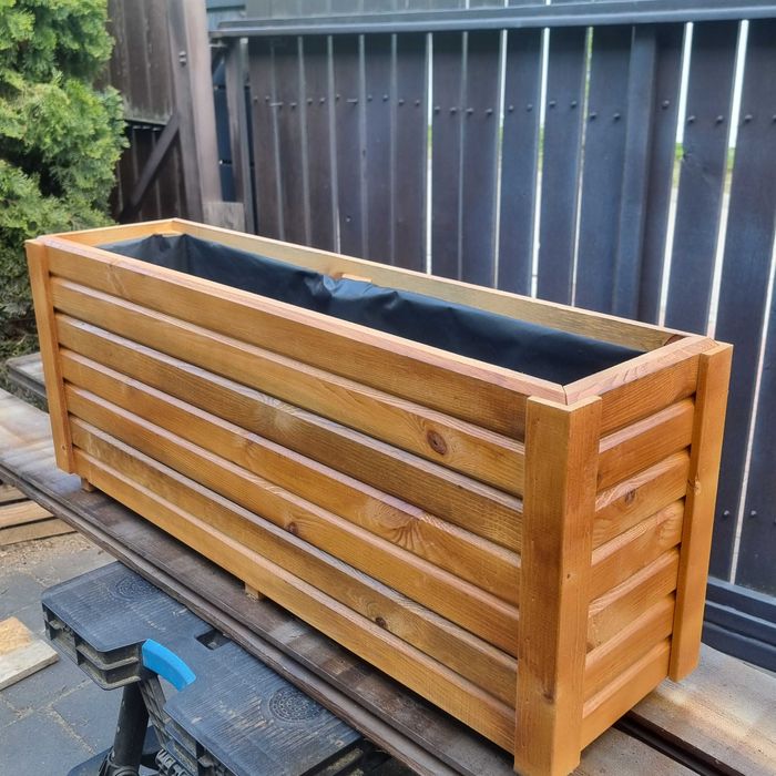 Skrzynka drewniana donica do ogrodu na kwiaty na balkon taras