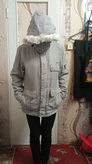 Зимняя термо куртка protest s-м  лыжная принт гусинная лапка