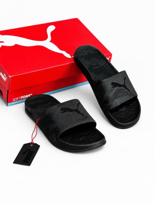 Puma чорні чоловічі шльопанці | Молодіжні тапочки 39-46 підходять для повсіденного взуття женские/мужские сланцы на лето 2026 шльопанцы для пляжу