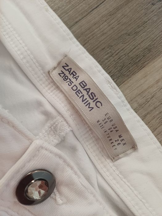 ZARA Białe Dżinsy Skinny Z1975 Denim, Rozmiar EUR 36 (S)