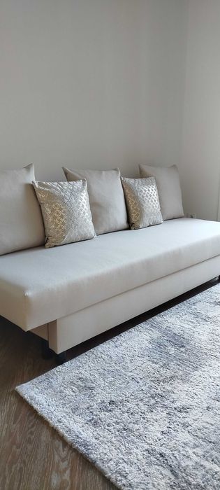 Sofá cama como novo, com 3 almofadas