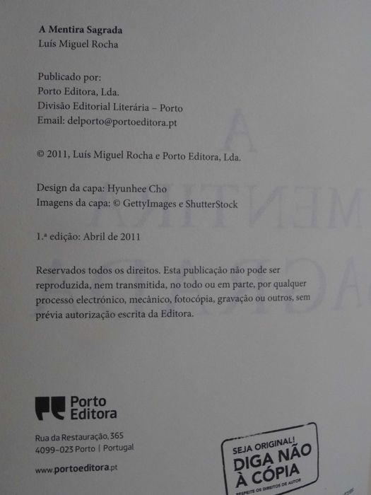 A Mentira Sagrada de Luís Miguel Rocha - 1ª Edição