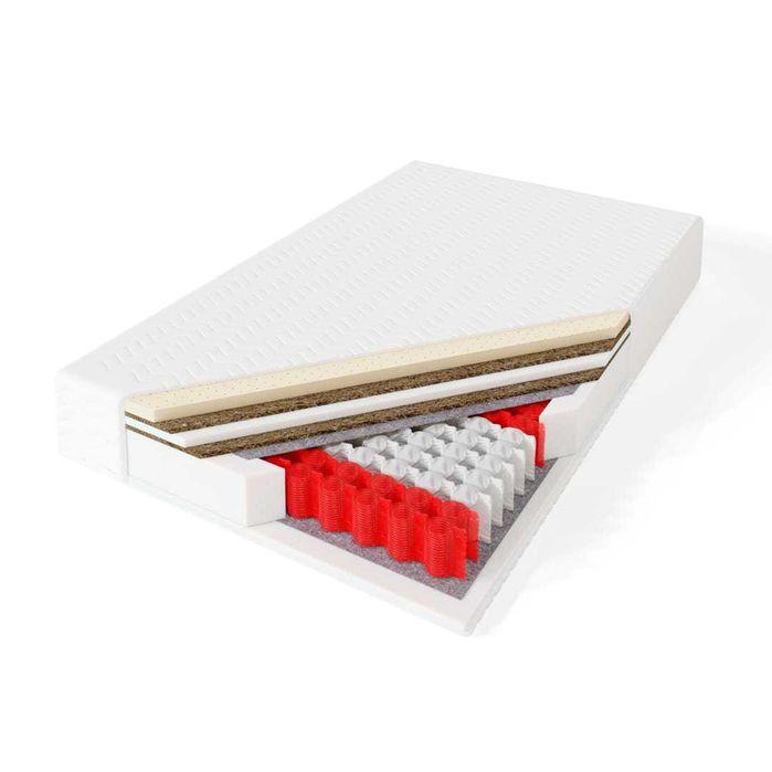 Materac gruby twardy 160x200 mata kokosowa + latex 22cm kieszeniowy