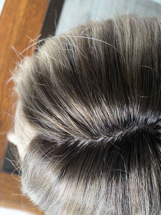 Toppernaturalny indyjski 50 cm blond mikroskóra tupet dopinka treska