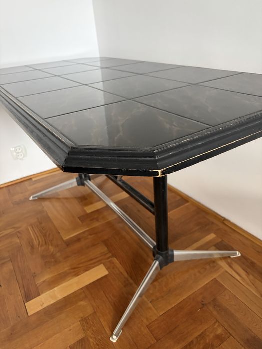 Ława solidna 135x67 czarna kamień