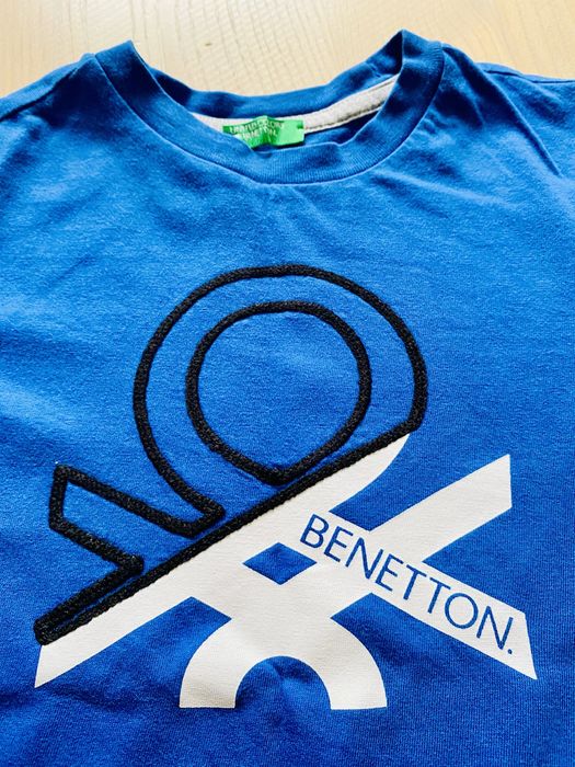 Koszulka Benetton, Longsleeve Benetton 98-104 Tshirt, T-shirt Idealny
