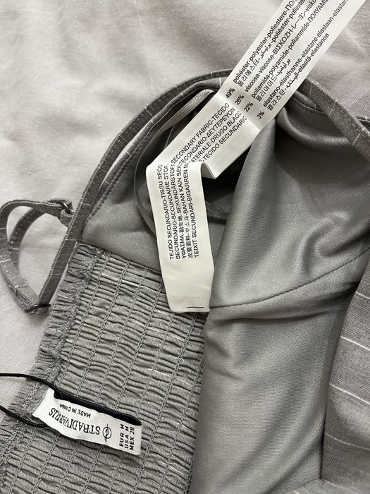 Stradivarius top i spodnie szare w prążki 38 M