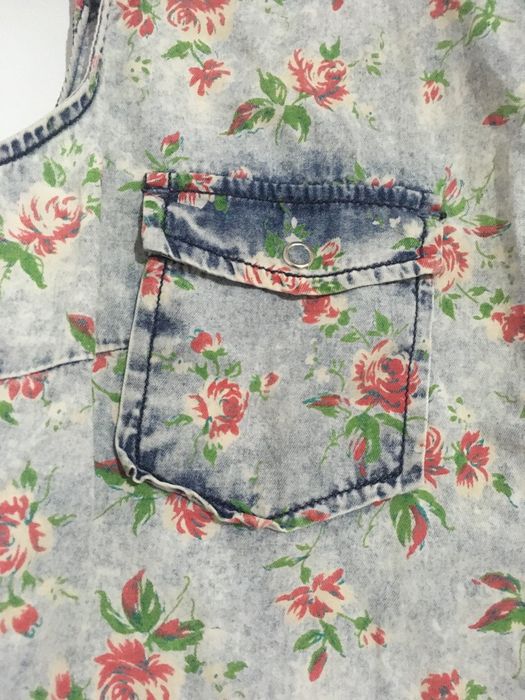 Camisa de ganga curta