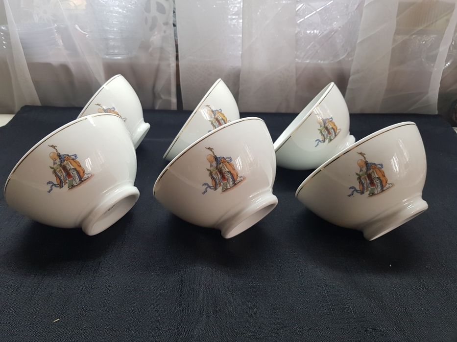 Komplet 6 miseczek , Mandaryn, stara chińska porcelana Vintage