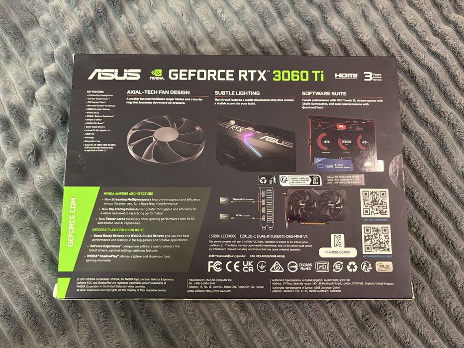 ASUS RTX 3060 Ti Dual MINI OC 8GB — Не вскрывалась, пломба на месте!