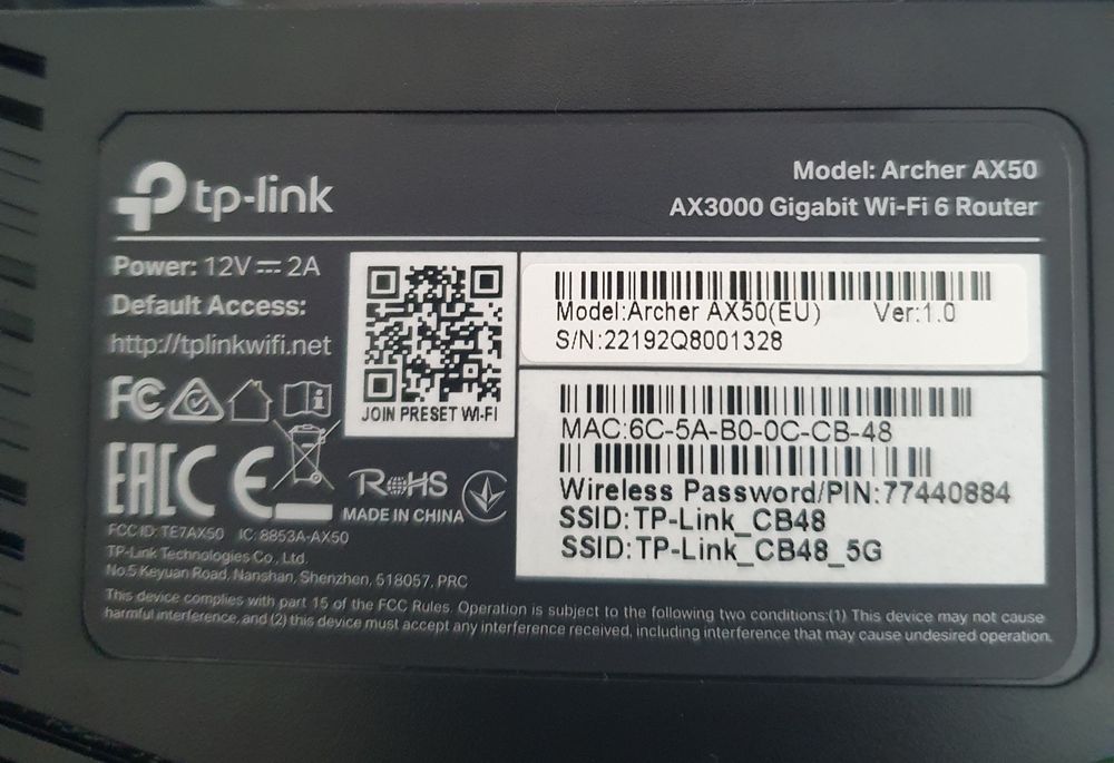 TP-LINK AX3000 Dual Band Gigabit Wi-Fi 6 Router64584985191555122