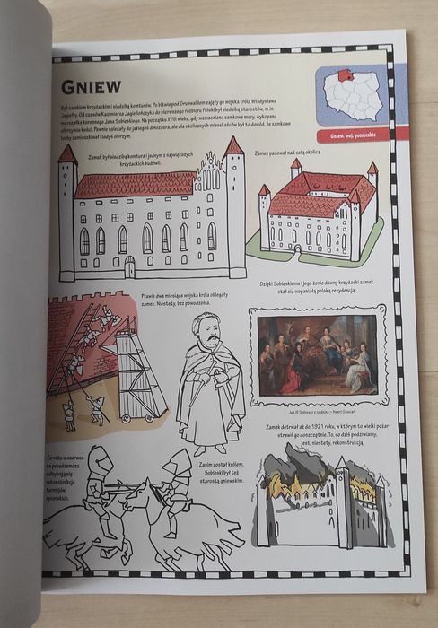 Duża kolorowanka XXL Zamki w Polsce Nowa