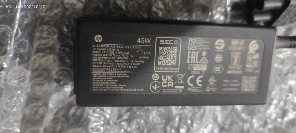 Блок живлення HP 19.5V 2.31A 45W Штекер 4,5*3.0мм blue pin (Оригінал)