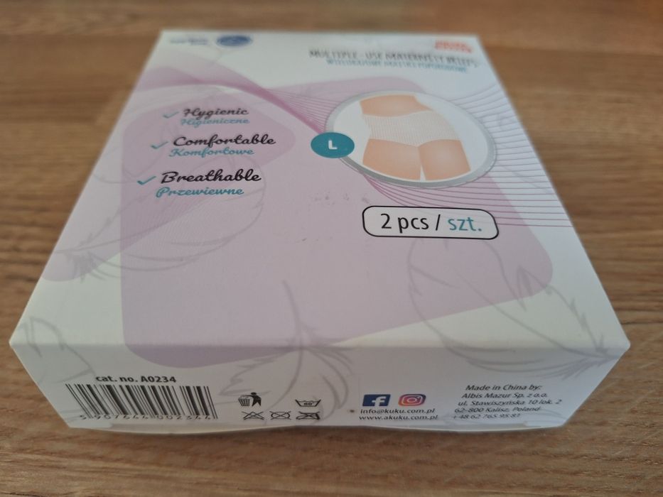 Wielorazowe majtki poporodowe, rozmiar L