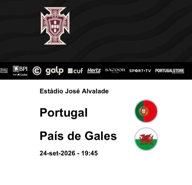 bilhete portugal vs país de gales
