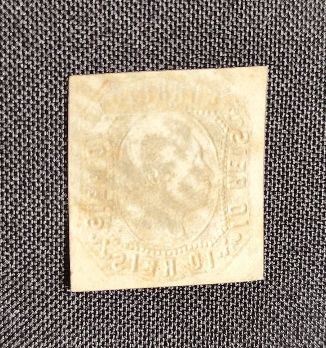 1862/64 – Selo Afinsa Nº 15 – D. Luís I, 10 reis amarelo laranja