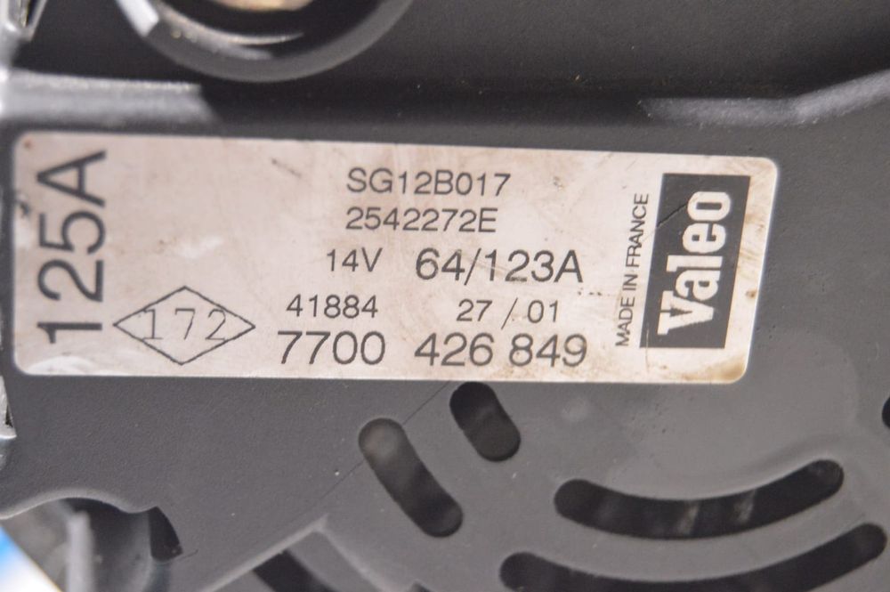 ALTERNADOR VALEO 7700426849 41884 SG12B017 2542272E 64123A RENAULT