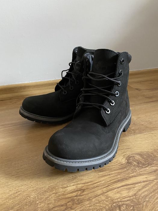 Botki skórzane trapery Timberland czarne 38,5