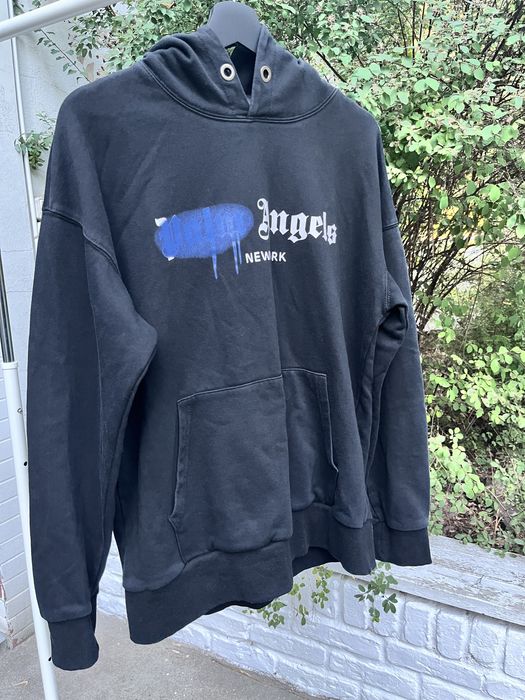 Palm angels new york sprayed hoodie rozmiar XL