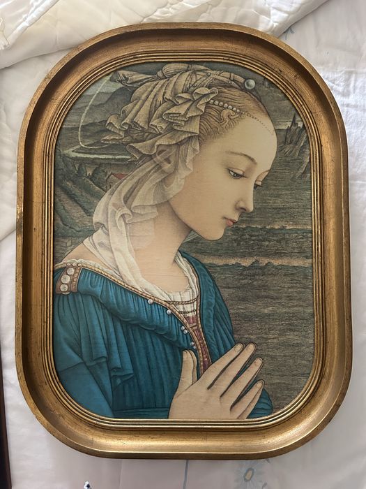 Quadro antigo com moldura douradao