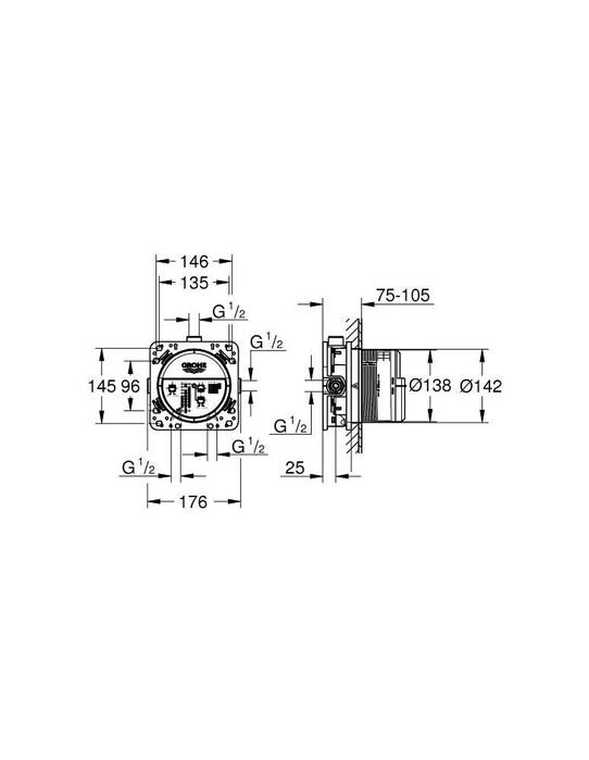 GROHE Rapido SmartBox Uniwersalny element podtynkowy 1/2″