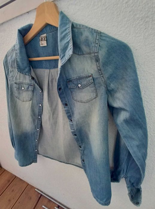 Koszula Jeansowa TAO 152 Miękki Jeans | Perłowe Napy | Gwiazdki | Premium