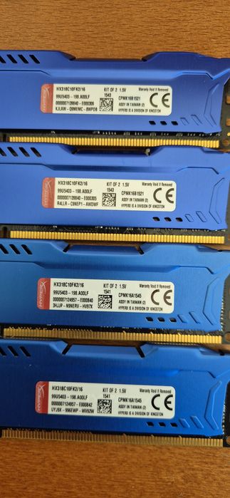 32GB RAM DDR3 1866MHz Kingston HyperX (4x8GB) – Excelente Estado