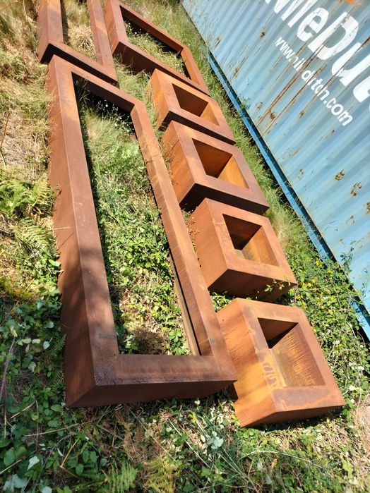 Floreira Vaso Chapa Aço Corten Ferrugem