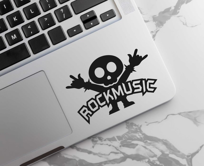 Naklejka ROCK MUSIC - na laptopa, zderzak, lusterko, kask, szybę