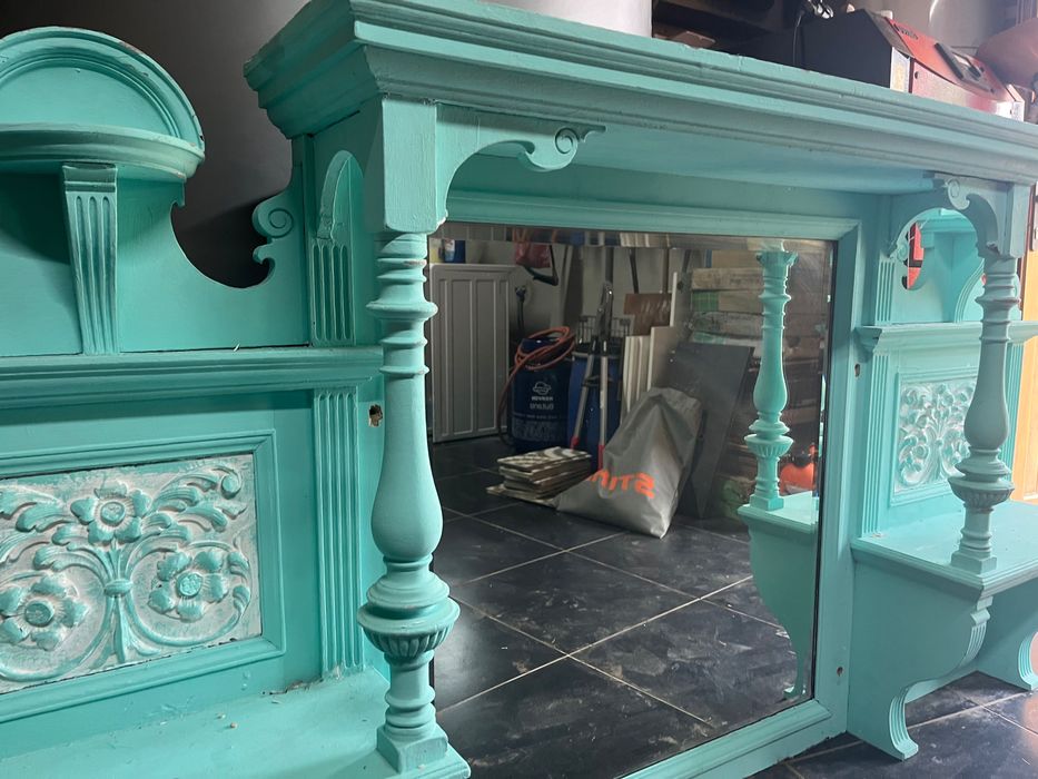 Beautifully handcarved mirrored shelf