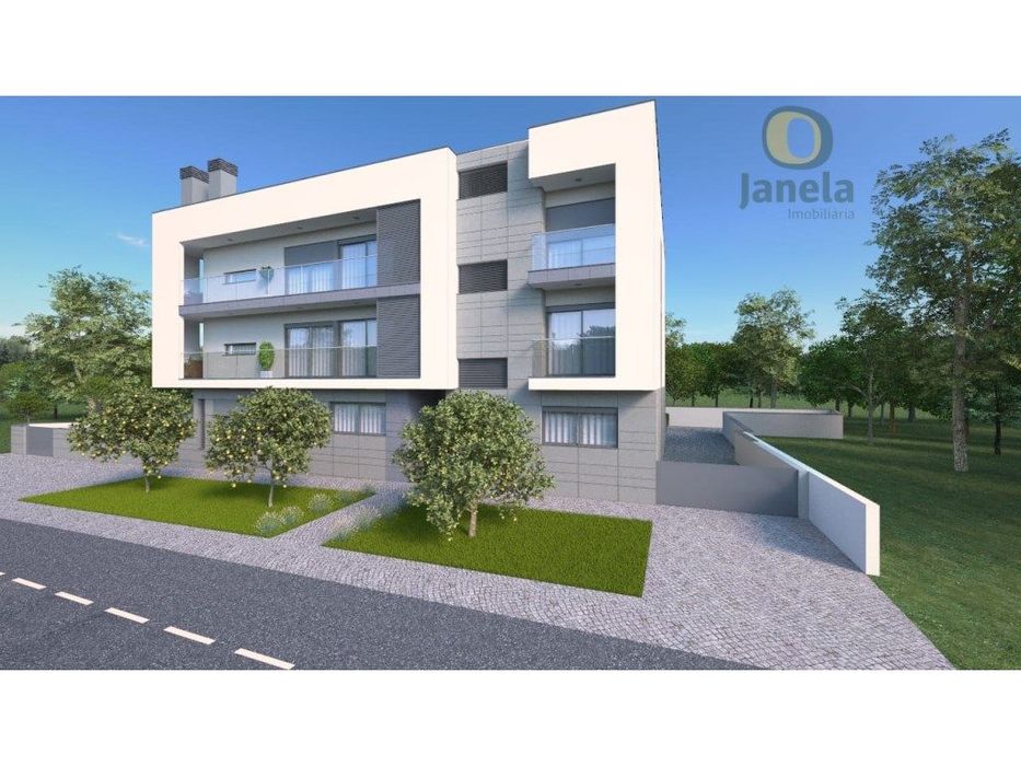 Excelente T2, NOVO, com piscina, jardim, arrecadação e garagem
