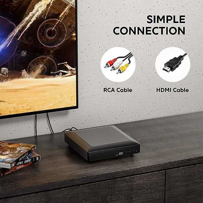 Ceihoit Mini odtwarzacz DVD, odtwarzacz CD/DVD do telewizora Wrocław