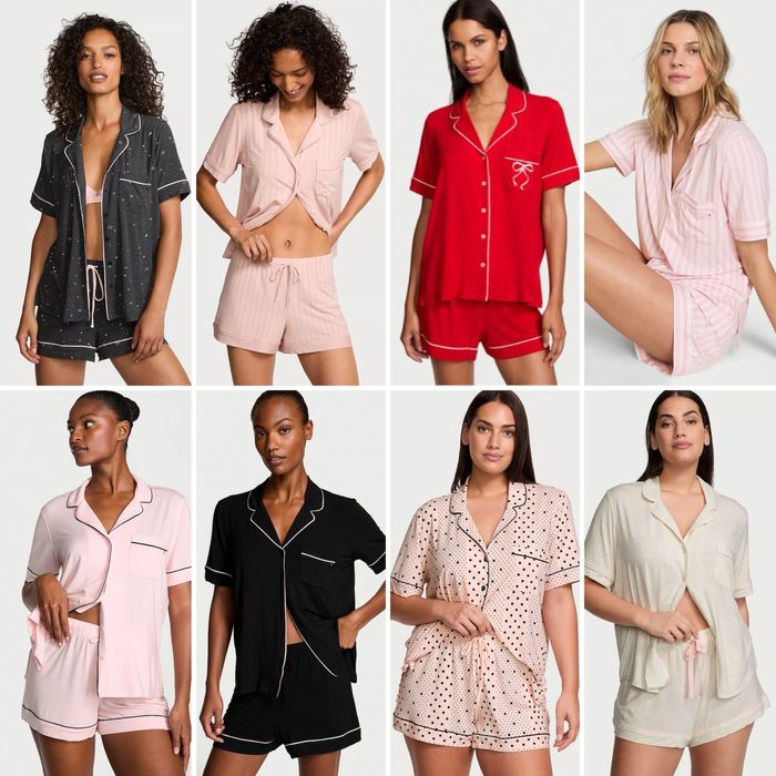 Піжама Victoria’s Secret довгий та короткий рукав різні кольори сатин