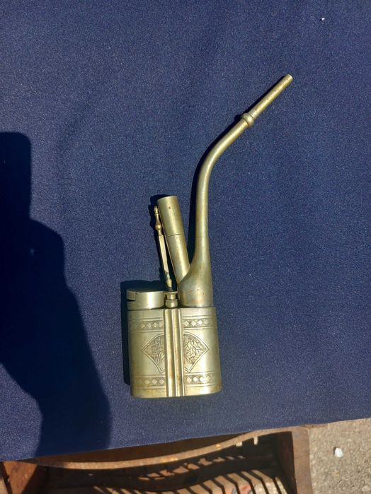 19th C. Chinese Qing Dynasty Brass Opium Water Pipe