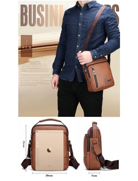 Torba męska Saszetka Nerka Brązowa skórzana