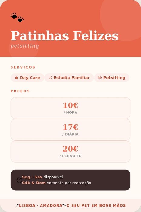 Petsitting Lisboa/Amadora Cães, Gatos, Pássaros, Coelhos e mais