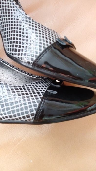 Buty eleganckie czarno-szare nowe
