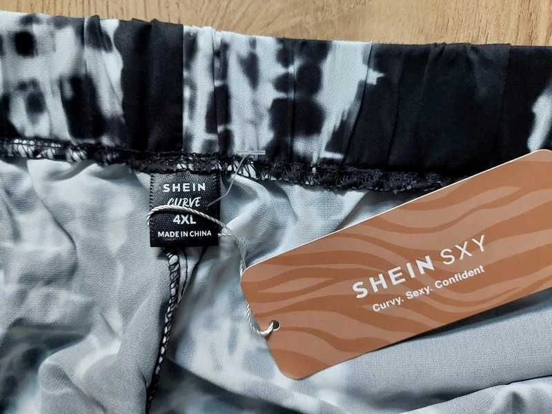 Nowe spodnie Shein 4xl 48 szerokie nogawki letnie lekkie ombre