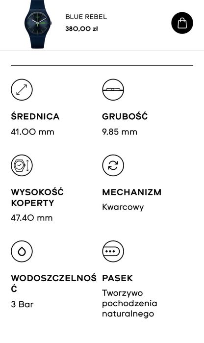 Zegarek Swatch Blue Rebel