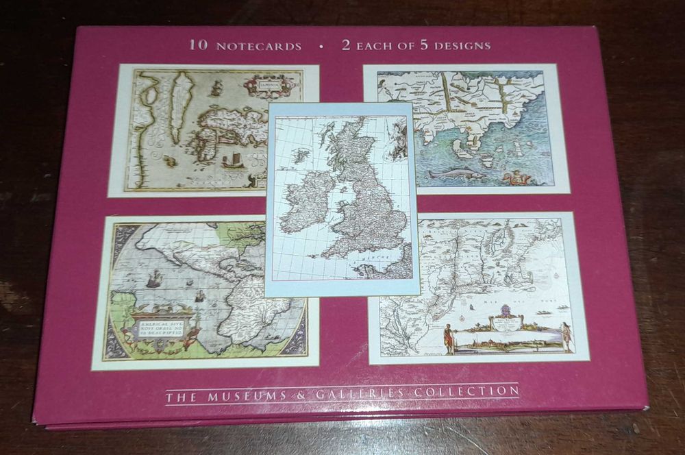 Coleção de 10 notecards de Mapas Antigos