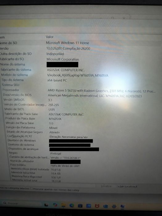 Asus Vivobook 16 Ryzen 5 5625u 16gb ram 256gb ssd