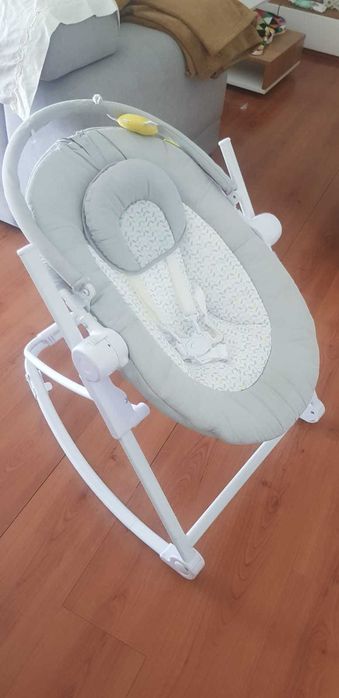 Espreguiçadeira para bebé - BADABULLE Compact'Up - cinzento claro estampado