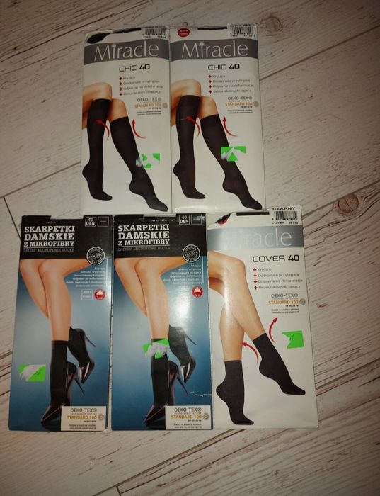 Nowe skarpetki i podkolanówki damskie