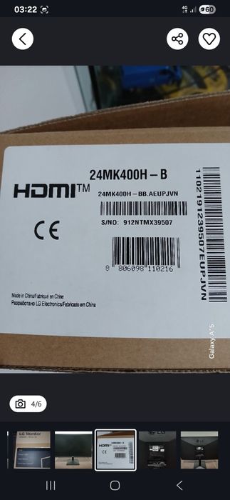 Monitor LG  Nova de 24 polegadas