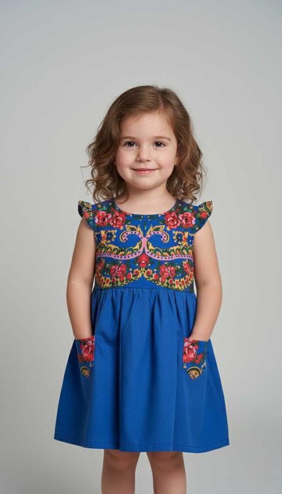 Vestido criança bordado Viana feito à mão - Genuínos
