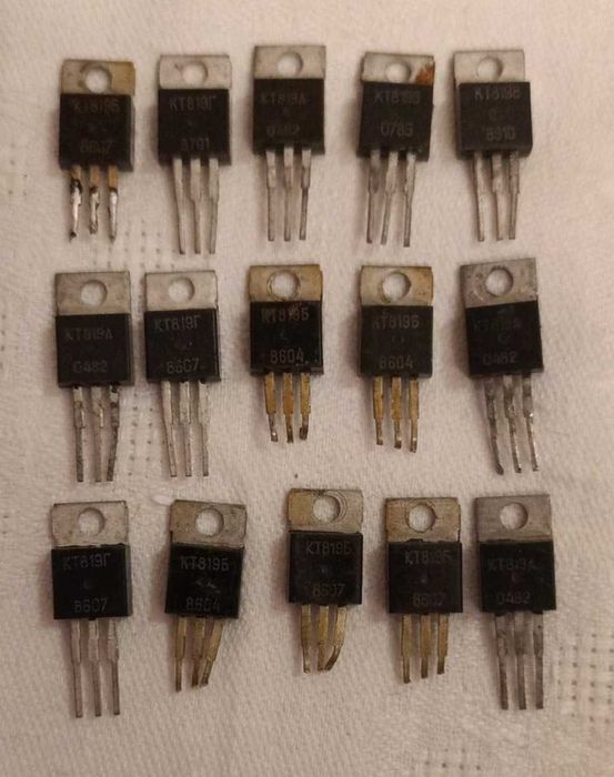 КТ819БМ,-А,Б,В,Г; КТ818А; IRF630; 808AM; 828А;834А,840А;842Б;846В;945Б