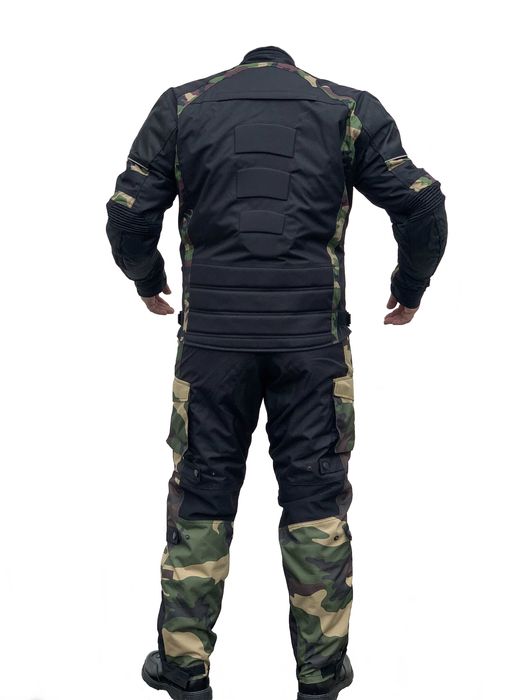 Spodnie Motocyklowe Wstawki Zielone Moro Rozmiary ! Bojowki