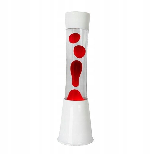 Lampa lawowa magma LAVA LAWA lampka 10608 BIAŁA Czerwona magmowa 41cm
